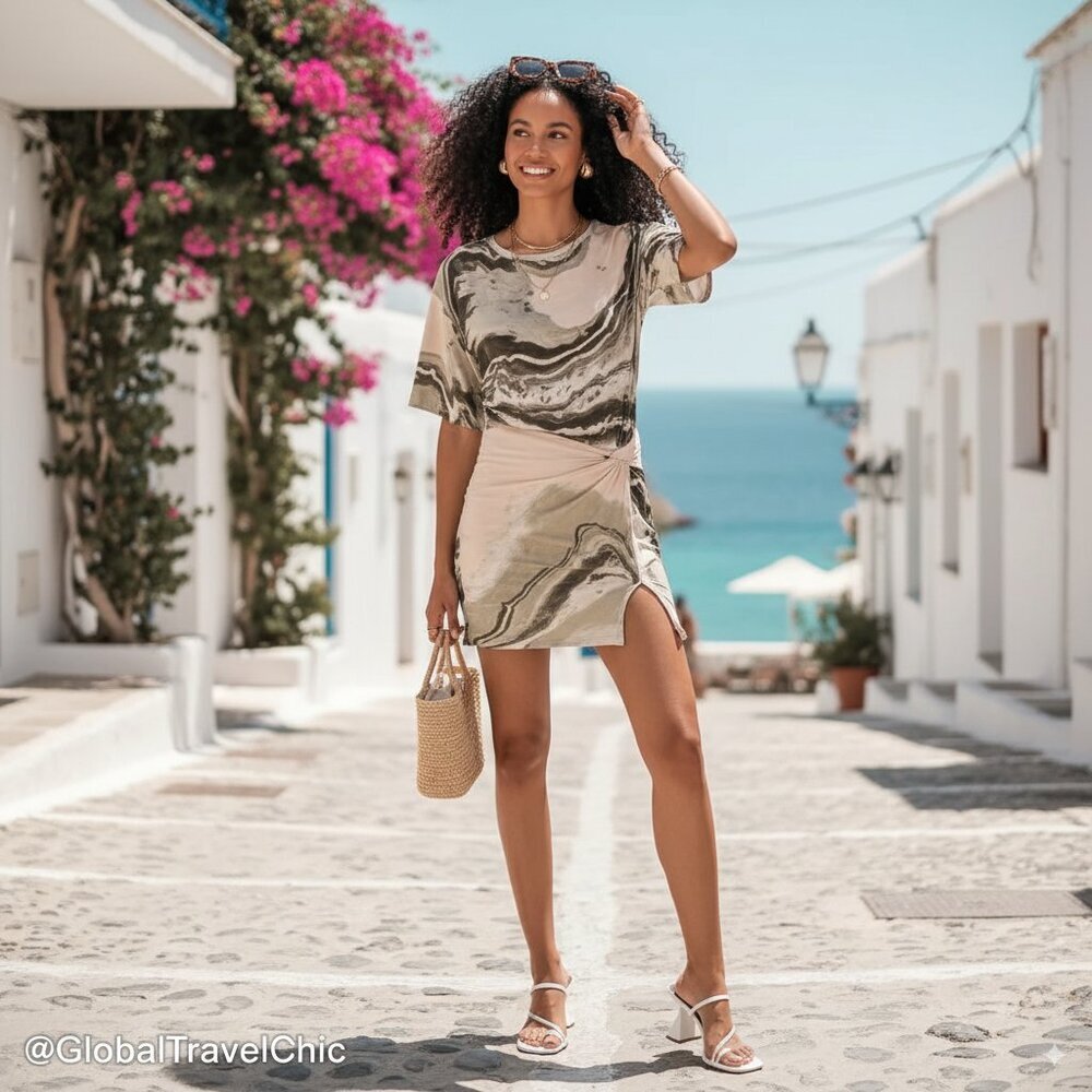 NWT Sovere Molten Cotton Mini Dress in Green Pink Size Small